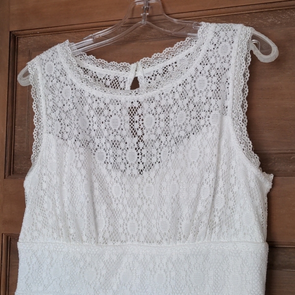 White Lacy Dress, Women's 10 - Picture 2 of 4